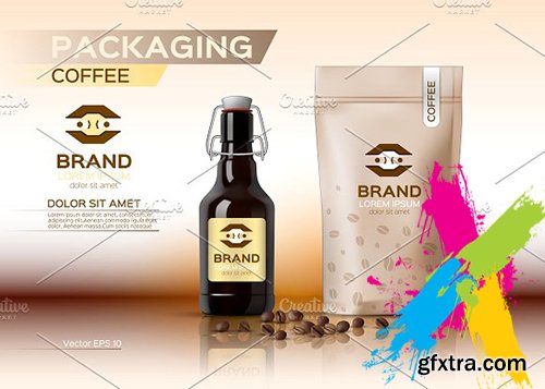 CreativeMarket - Vector coffee package mockup 1984557