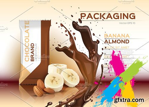 CreativeMarket - Vector chocolate banana mockup 1984529