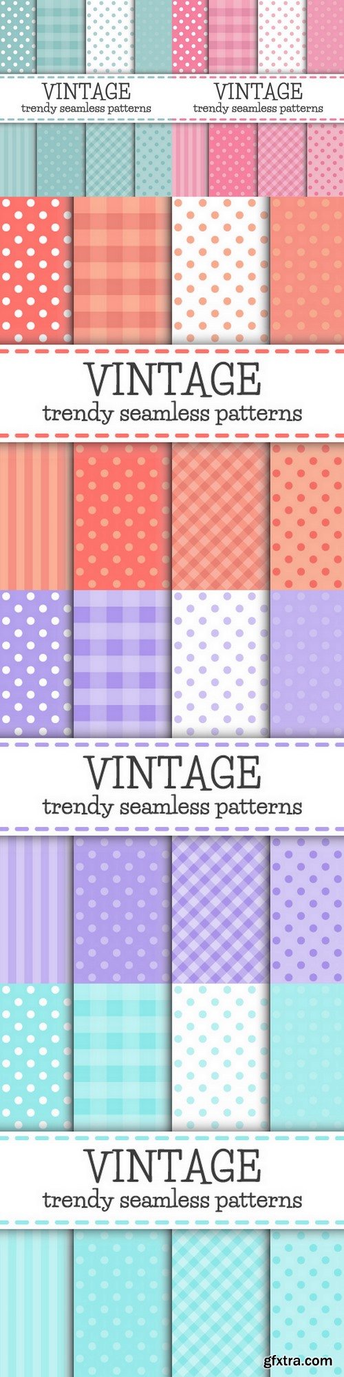 Set of Polka dot and Trendy patterns