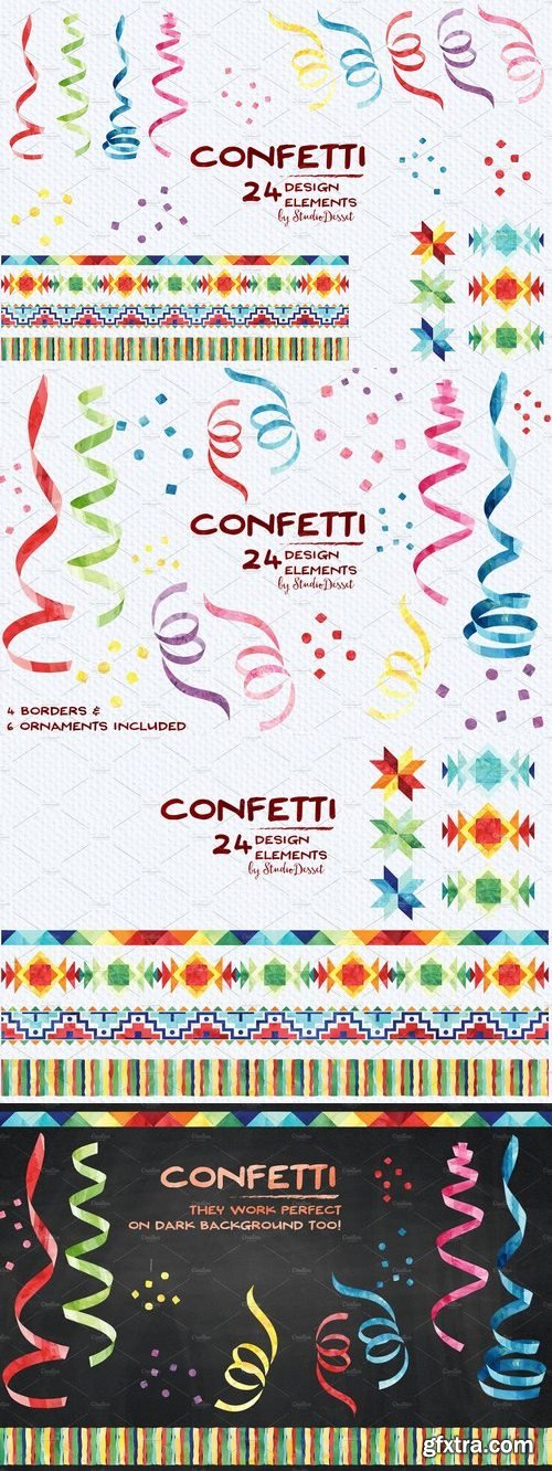 CM - Confetti- watercolor cliparts 682156