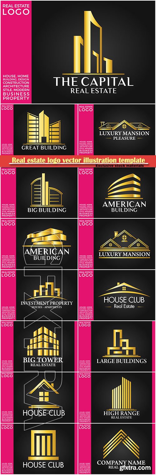 Real estate logo vector illustration template