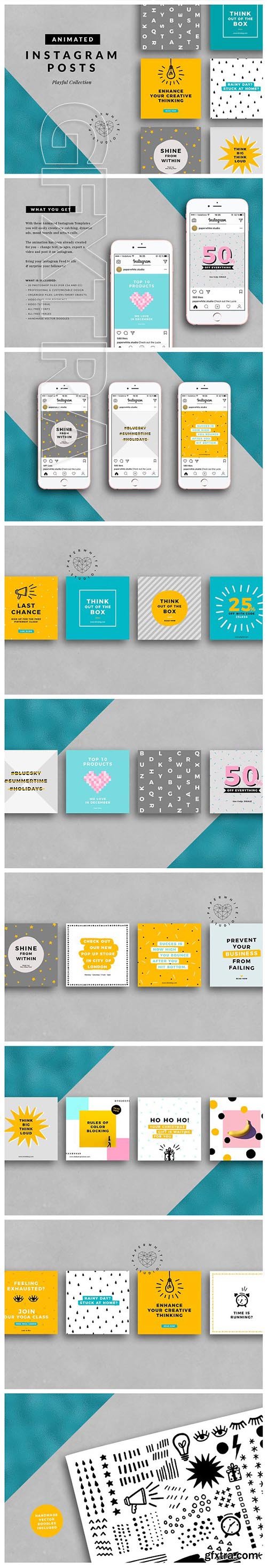 CreativeMarket - ANIMATED Playful Instagram Posts 1984326