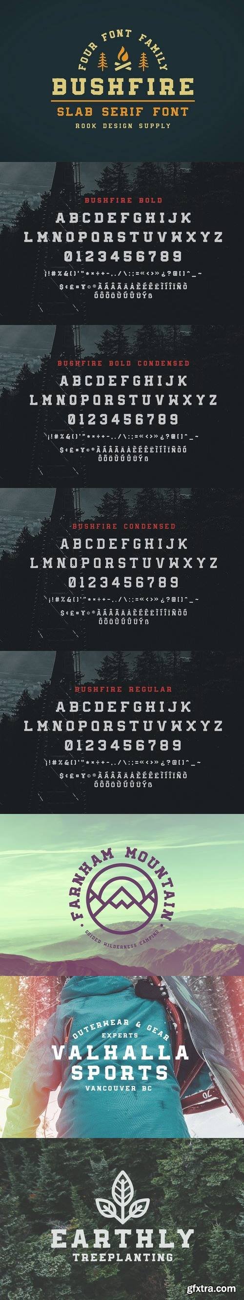 CM - Bushfire - 4 Font Family 1359250