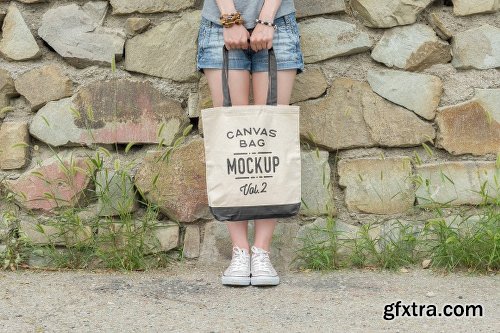 CreativeMarket Canvas Tote Bag Mockups Pack Vol. 2 1955623