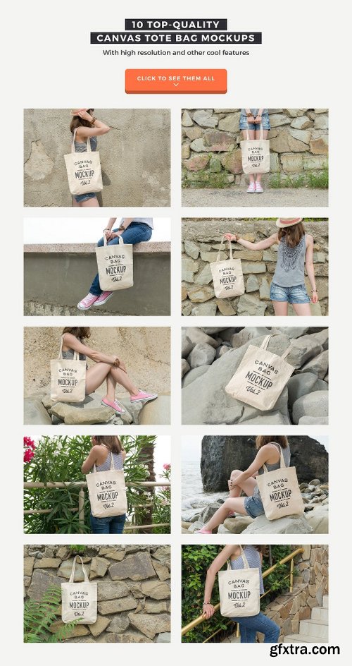 CreativeMarket Canvas Tote Bag Mockups Pack Vol. 2 1955623