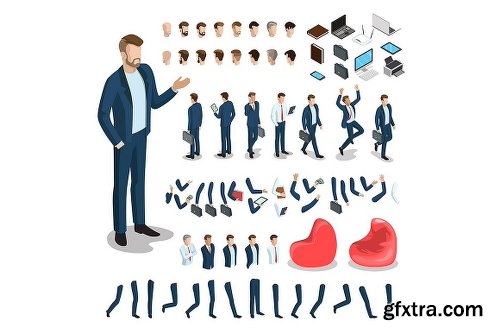 CreativeMarket Isometric Characters Constructor Kit 2006789