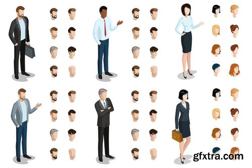 CreativeMarket Isometric Characters Constructor Kit 2006789