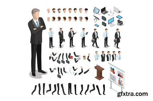 CreativeMarket Isometric Characters Constructor Kit 2006789