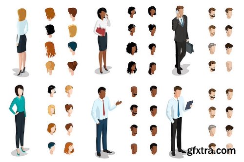 CreativeMarket Isometric Characters Constructor Kit 2006789