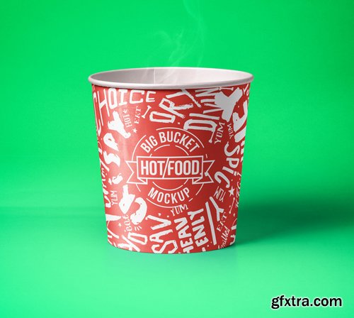 Hot Food Psd Bucket Mockup