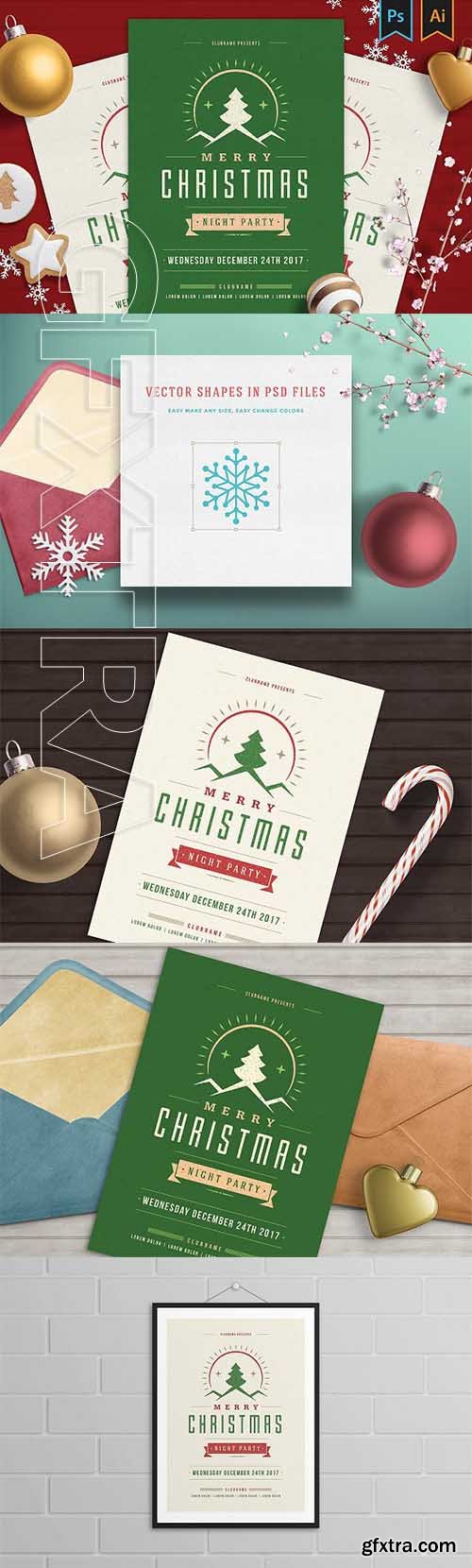 CreativeMarket - Christmas party invitation flyer 1903663