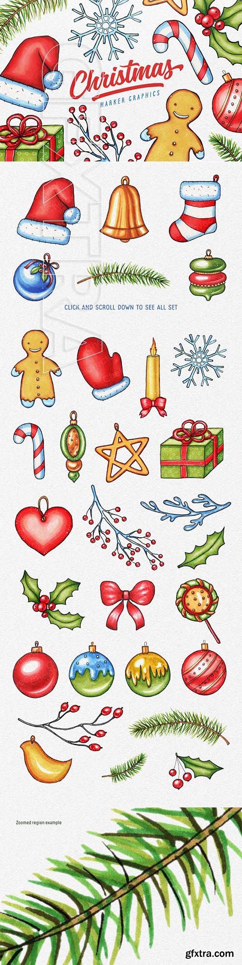 CreativeMarket - Christmas Marker Graphics Set 1974554