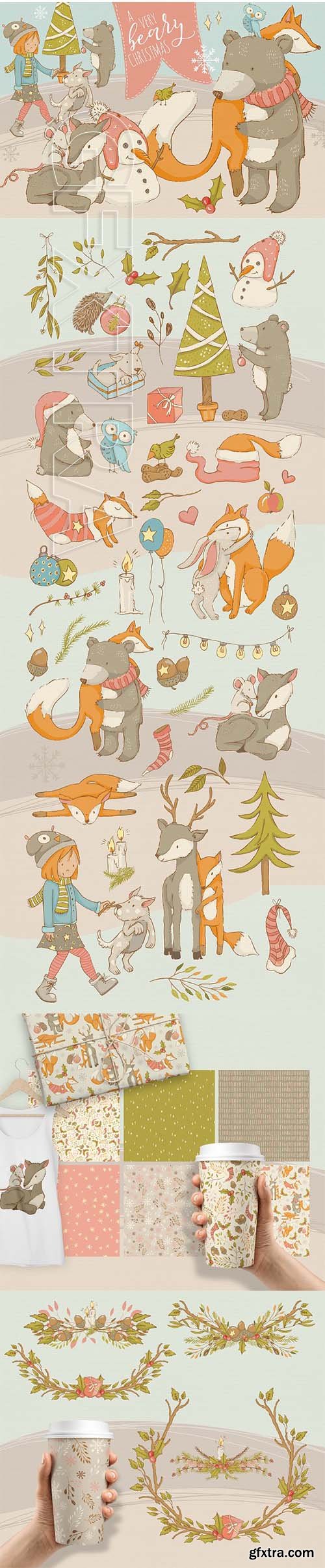 CreativeMarket - A very beary christmas graphics 1984098