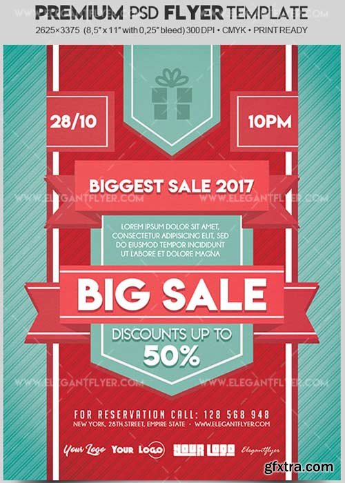 Big Sale V36 2017 Flyer PSD Template + Facebook Cover