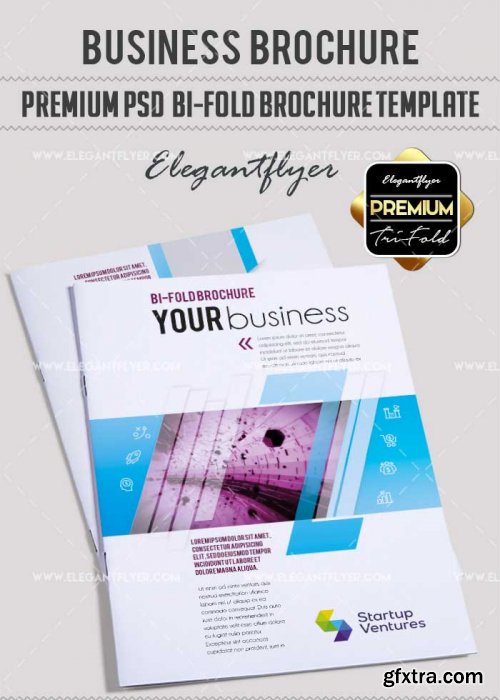  Business V27 Premium Bi-Fold PSD Brochure Template