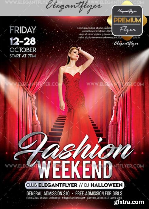 Fashion Weekend V20 Flyer PSD Template + Facebook Cover