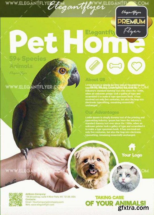 Pet Home V11 Flyer PSD Template + Facebook Cover