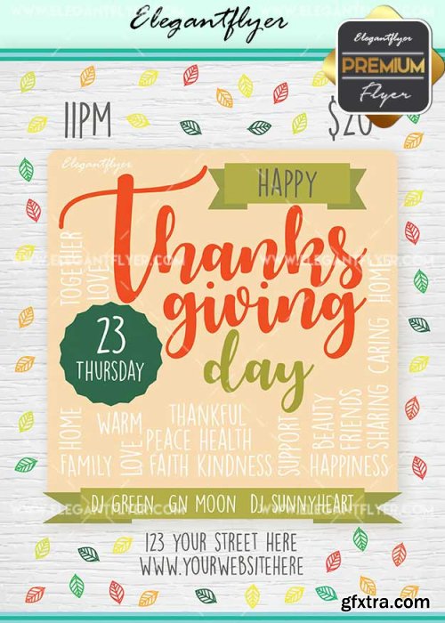 Thanksgiving Day V21 Flyer PSD Template + Facebook Cover