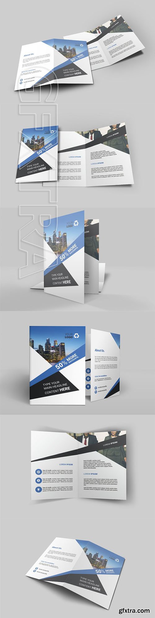 CreativeMarket - Business Bi Fold Brochure 2002689