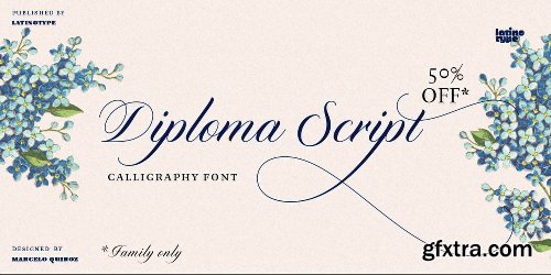 Diploma Script Font Family - 3 Fonts