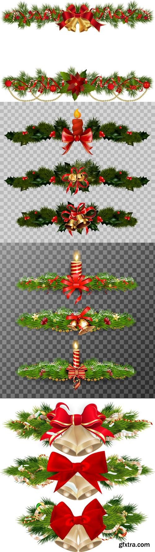 Vectors - Shiny Christmas Dividers 4