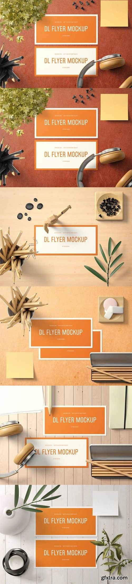 DL Landscape Flyer Mockup Set 2