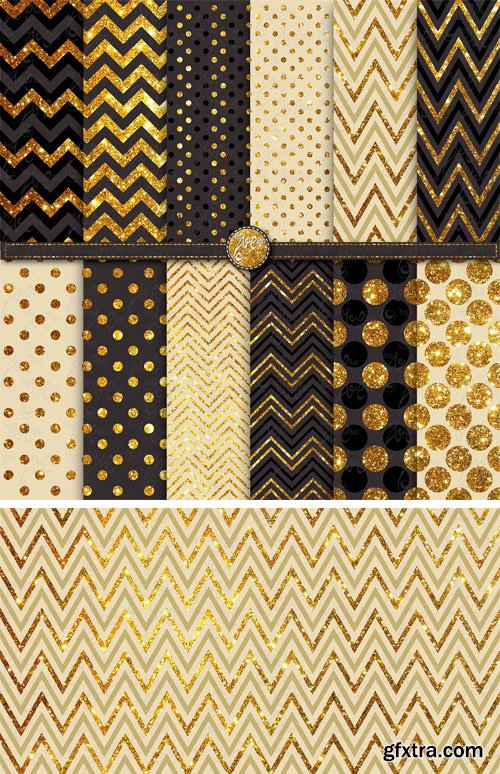 CM - Gold Glitter Digital Paper Pack 1906027