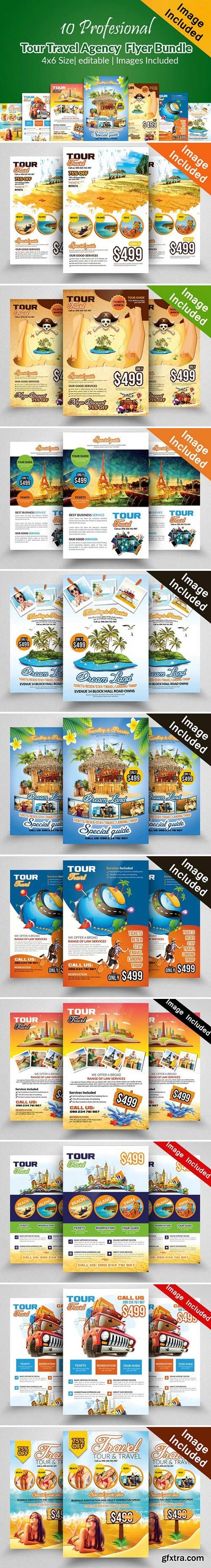 CM - 10 Tour Travel Flyers Bundle 1907019