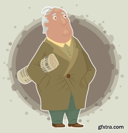 Old man older man grandmother grandfather vector image 25 EPS