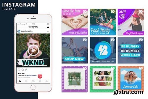 CreativeMarket - Instagram Video Photoshop Template 1984572