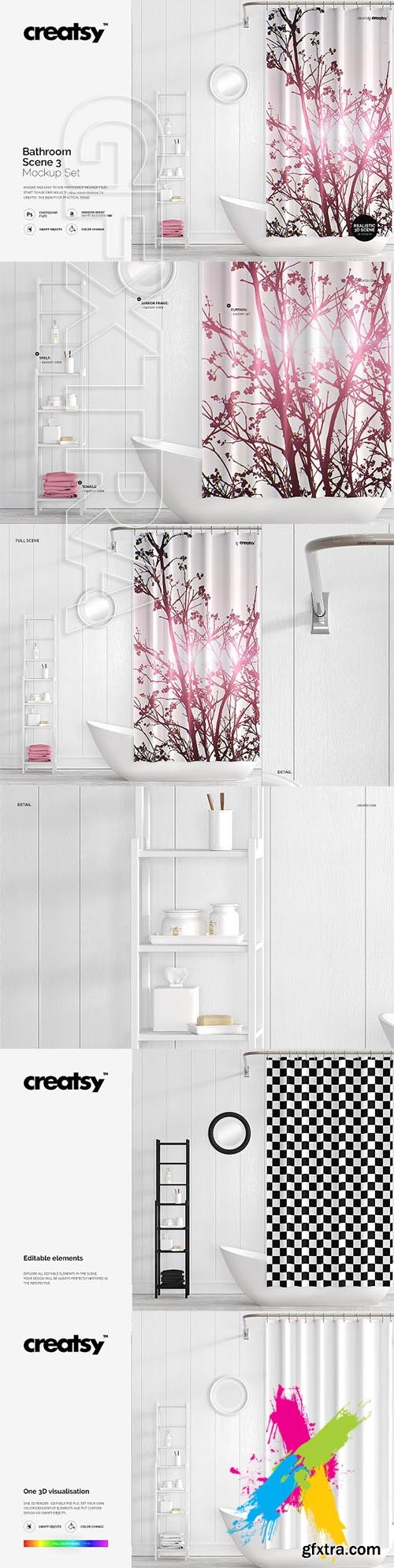 CreativeMarket - Bathroom Scene 3 Mockup 1969141