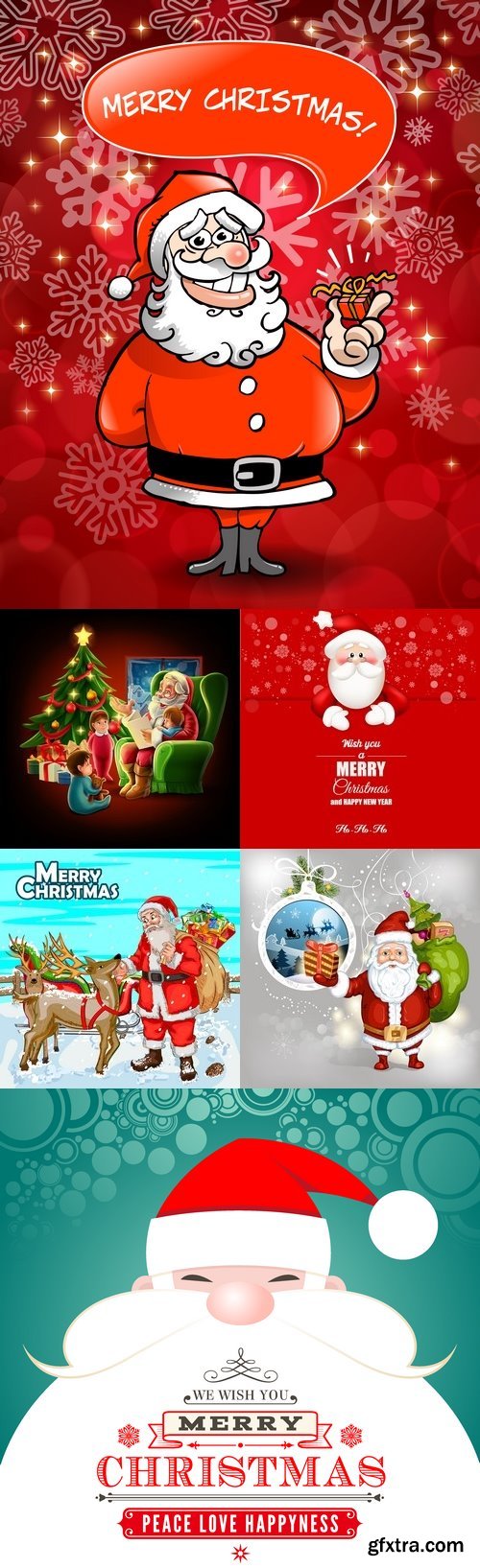 Vectors - Backgrounds with Santa Claus 20