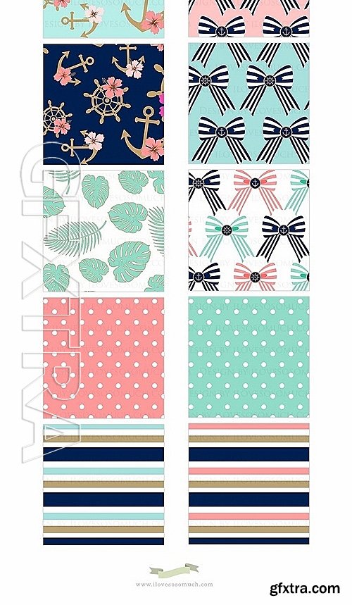 CM - Beach House Clipart Pattern set 1316022