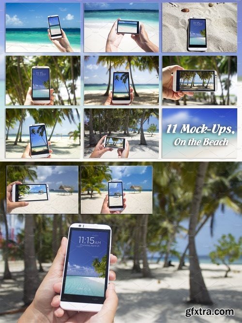 CM - Bundle, Smartphone, 11 Mock Up,Beach 1359150