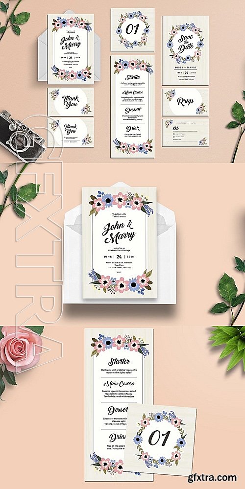 CM - Floral Wedding Invitation Suite 1325795