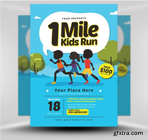 1 Mile Kids Run Flyer Template v2