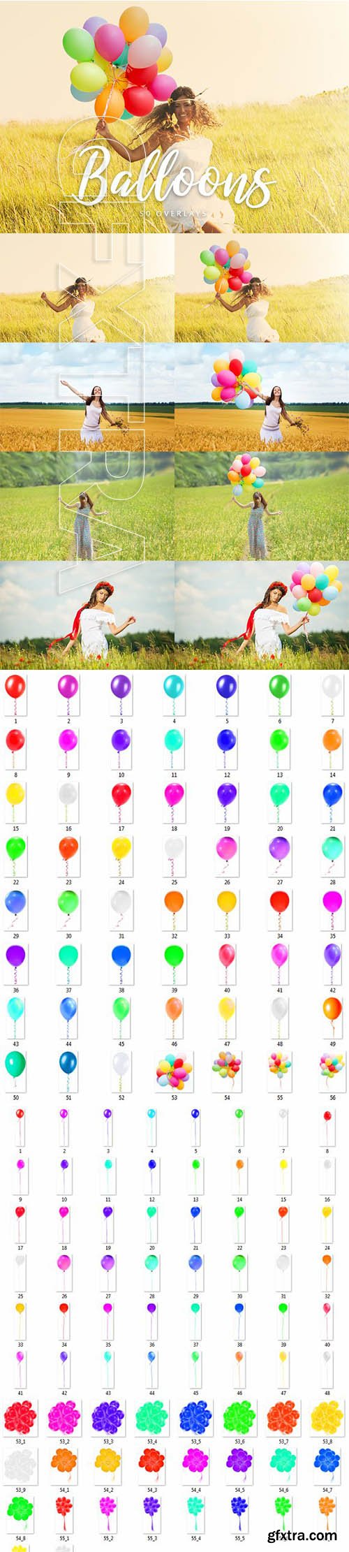 CreativeMarket - Balloons Overlays - 50 Overlays 2002064