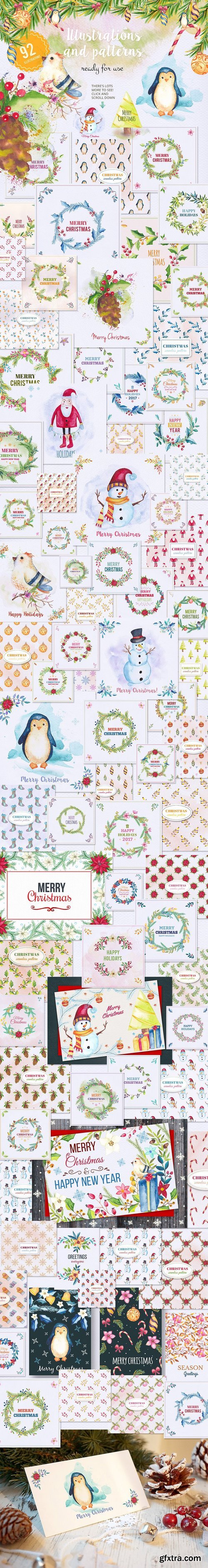 CM - Mega Watercolor Christmas Bundle 1132145