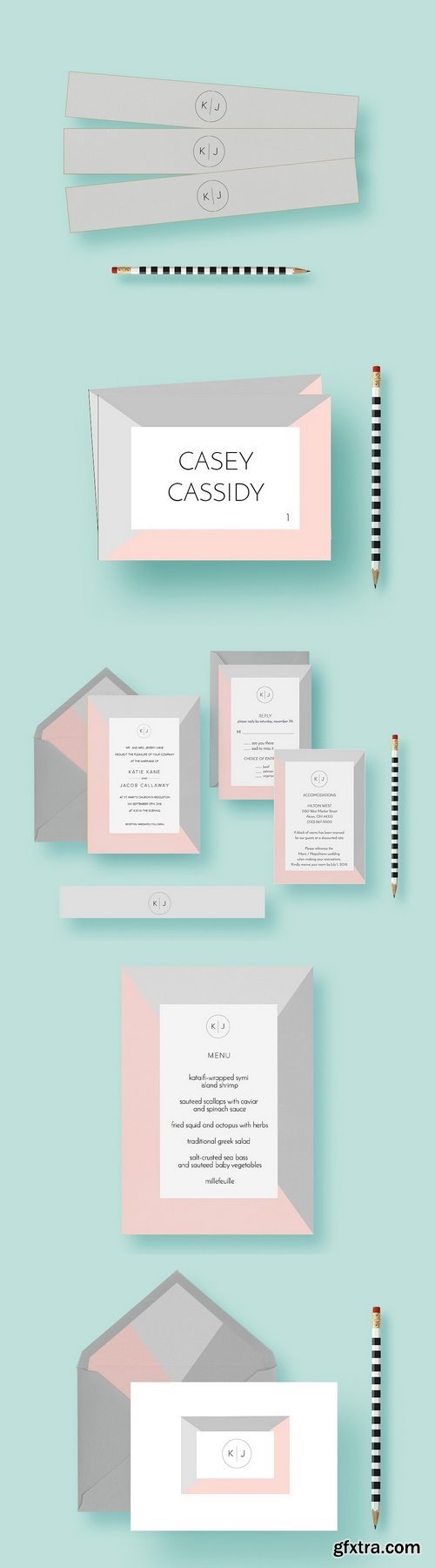 CM - Simple Minimal Wedding Invite Set 1393769