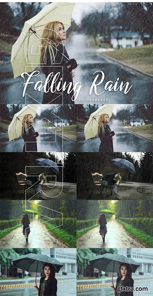 CreativeMarket - Rain Overlays - 40 Overlays 2001601