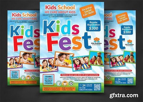 CreativeMarket - Kids Summer Camp Flyer 1366804