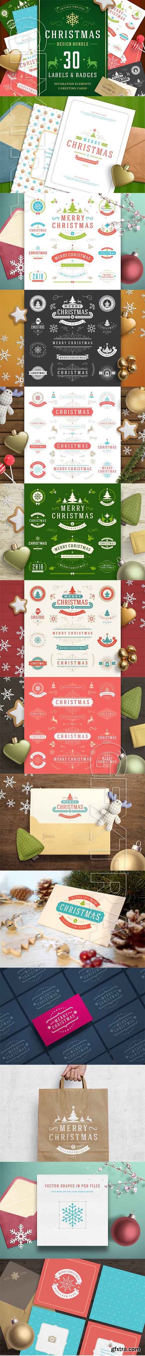 CreativeMarket - Christmas 30 labels and badges 1918651