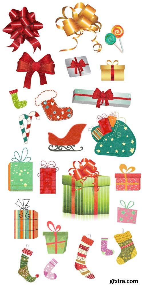 Christmas Vector Ornaments Set 1 - Stock Vector