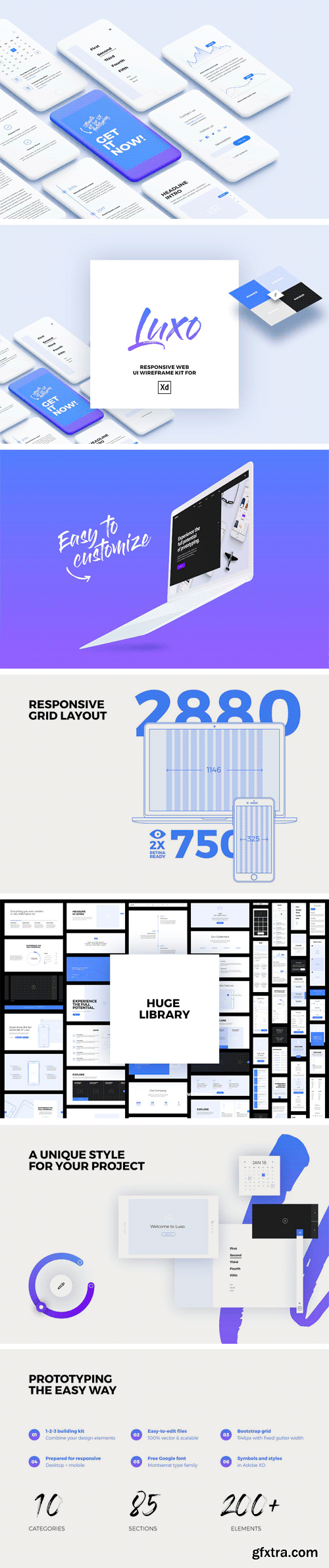 CM - Luxo XD Responsive Wireframe UI Kit 1973855