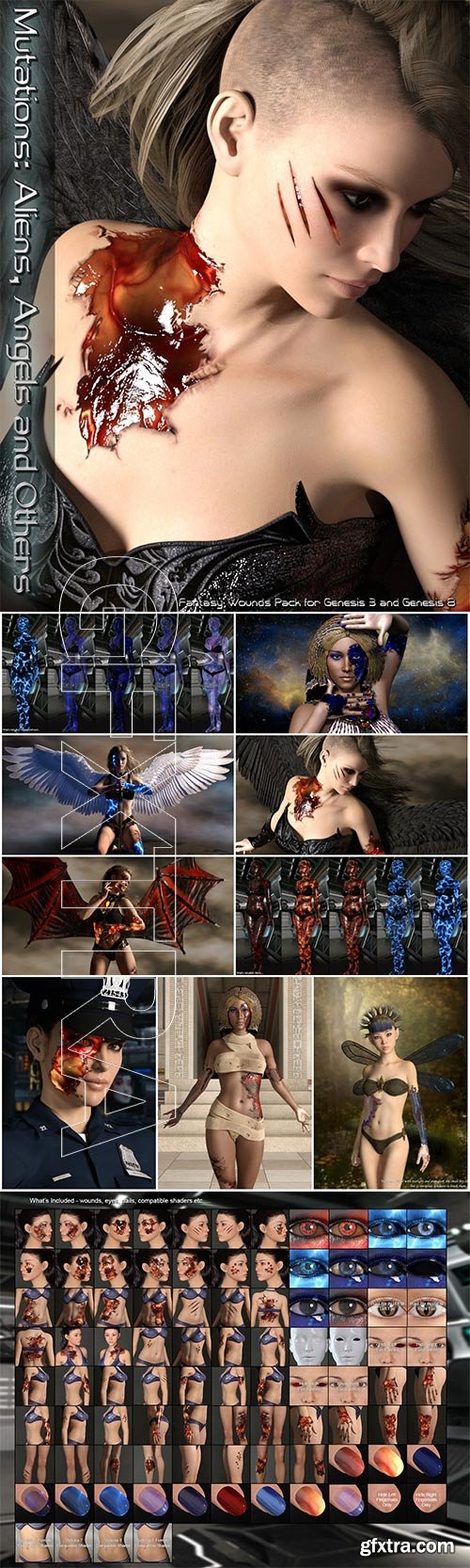 MRL Mutations: Aliens, Angels and Others for Genesis 3 and 8 Female(s)