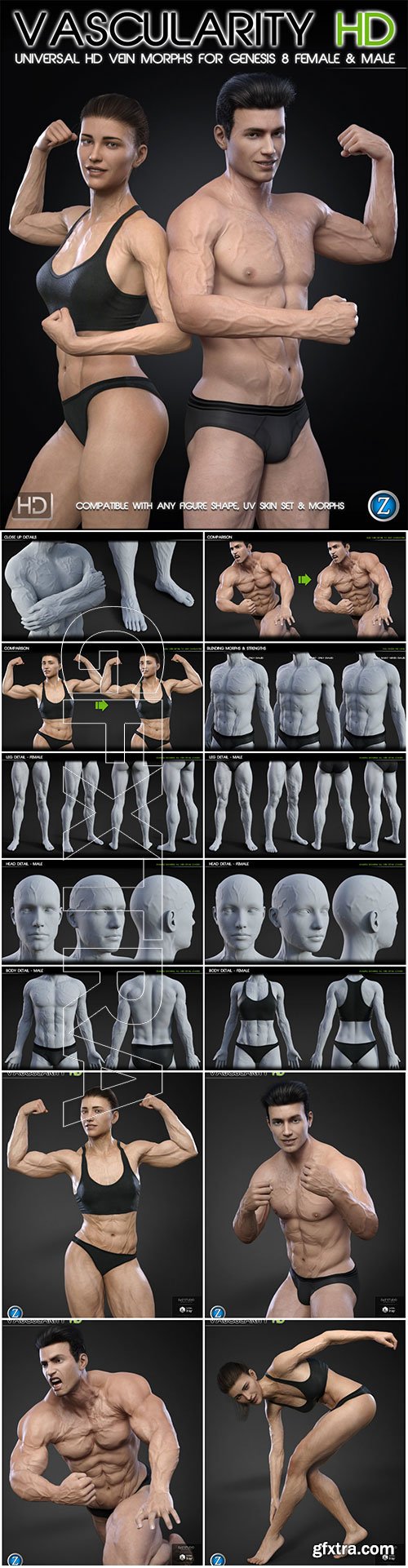 Vascularity HD for Genesis 8 Female and Male