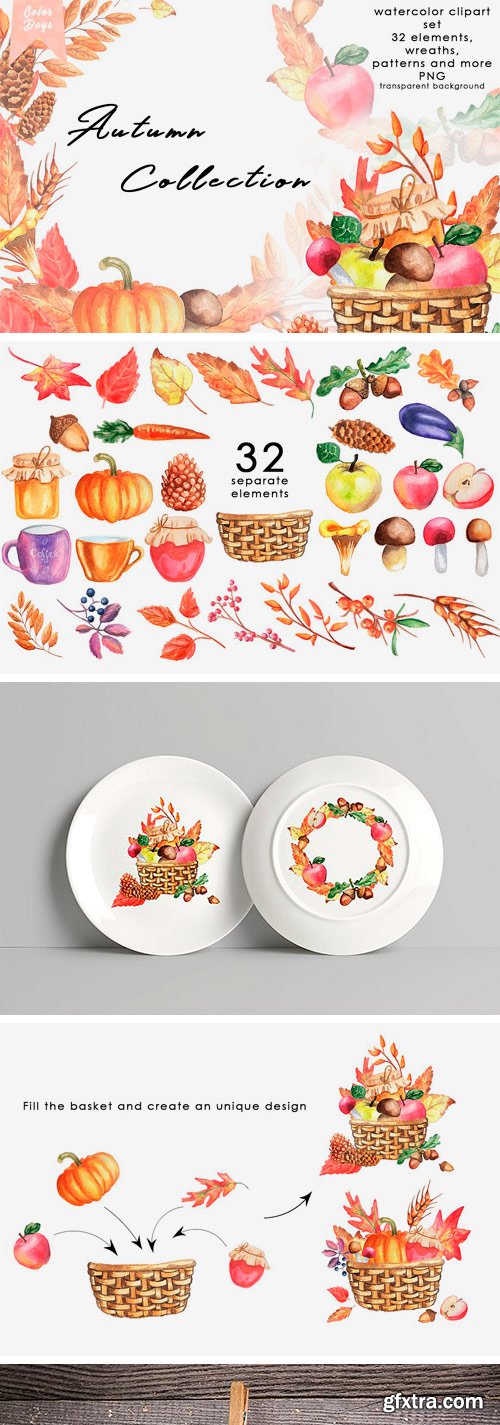 CM - Autumn Collection Watercolor Clipart 1952883