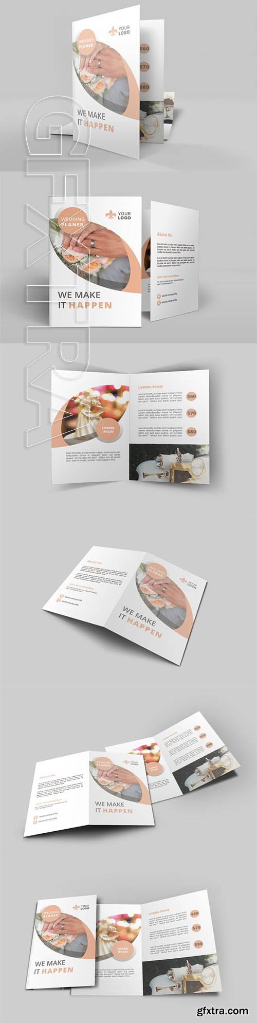 CreativeMarket - Wedding Service Bi Fold Brochure 2002610