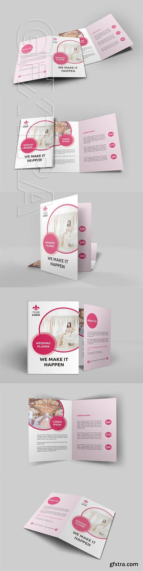 CreativeMarket - Wedding Services Bi Fold Brochure 2002604