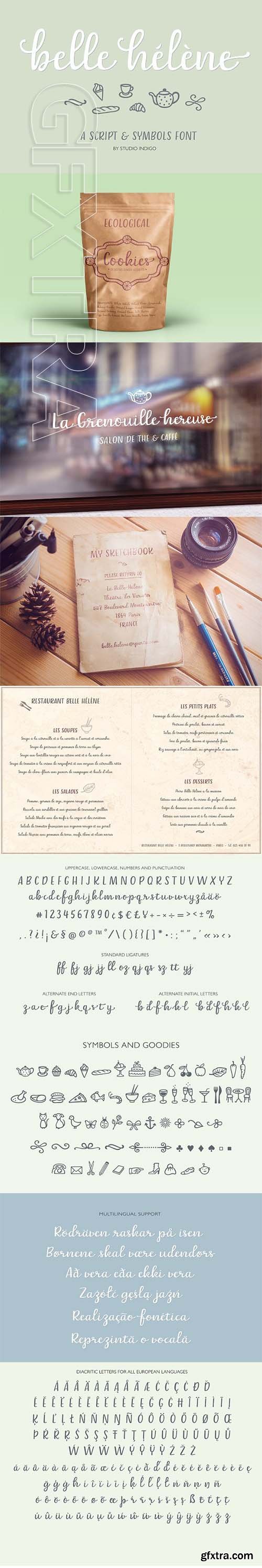 CreativeMarket - Belle Helene a Script & Symbols Font 1985138